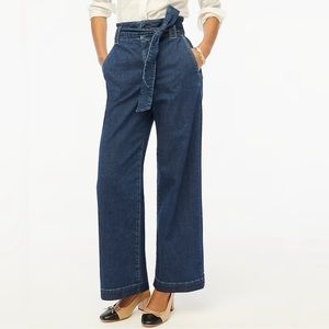 J.Crew Blue High Waisted Wide-leg Peper-bag Denim trouser Size 26